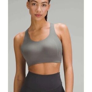 Lululemon AirSupport Sports Bra 36D Gray High Support Cross Back